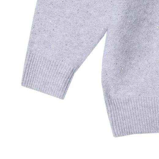 MY165新款时尚个性亮闪片纯色圆领针织毛衣休闲百搭宽松上衣潮 商品图3