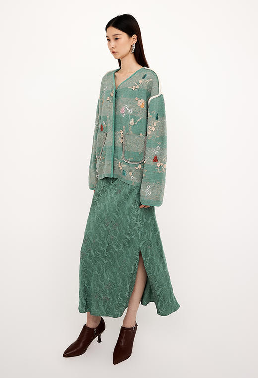 DAZZLE2025春季新款福禄生花立体刺绣开衫 商品图2