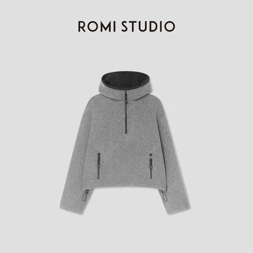 ROMI STUDIO“温暖如初”100%超细绵羊毛立绒连帽卫衣 RW24WSY1094 商品图0