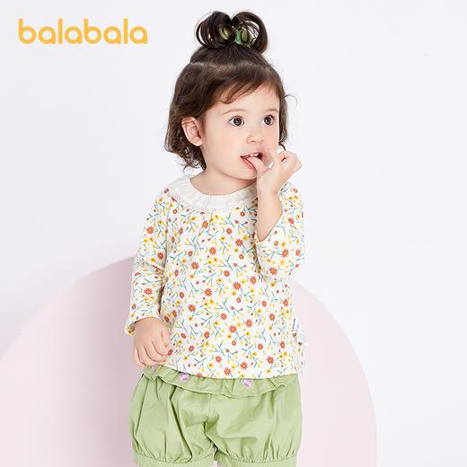 巴拉巴拉童装婴儿衬衫宝宝上衣薄款女童T恤打底衫2025新款春装萌 商品图0