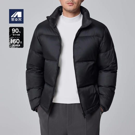 墨麦客男装加厚保暖立领羽绒服男士2024冬季新款白鸭绒面包服外套 商品图0