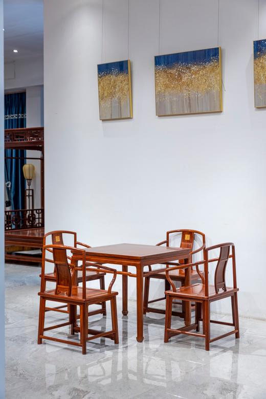 红桥红  家具严选  缅甸花梨（大果紫檀）【88 马蹄腿带束腰 休闲桌 五件套】 商品图1