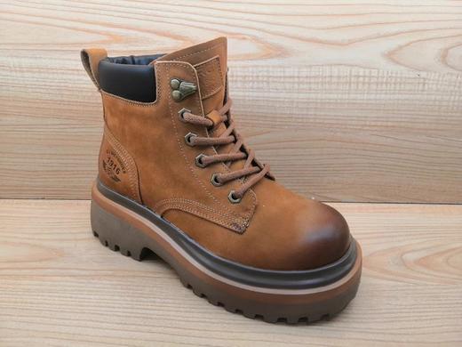 豪行正品秋冬女短靴22484519牛皮低跟时尚瘦瘦马丁靴 商品图1