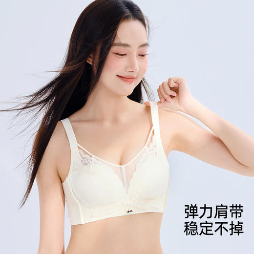 【5A艾草抑菌里杯】熳洁儿 小胸聚拢性感内衣女承托收副乳文胸防走光网纱抹胸抑菌里杯24261539 商品图6