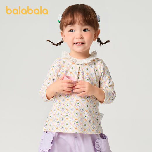 巴拉巴拉童装婴儿衬衫宝宝上衣薄款女童T恤打底衫2025新款春装萌 商品图1