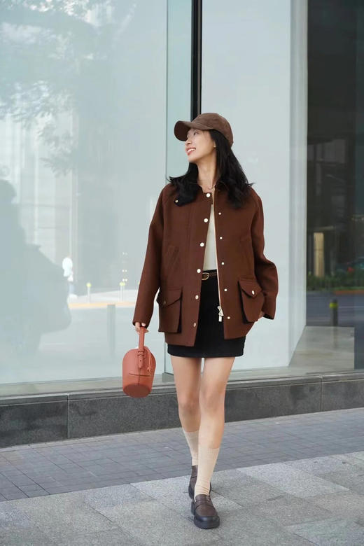 【高品质私服】【IC双面双色羊毛混纺提花中长大衣】富有肌理层次 手感特殊【无标出货 介意慎拍】-CC 商品图9