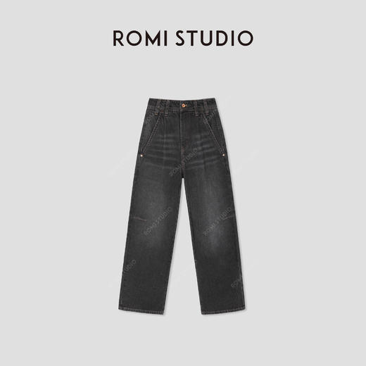ROMI STUDIO“率性丹宁”100%棉高士线水洗阔腿牛仔裤 RW24AX81196 商品图0
