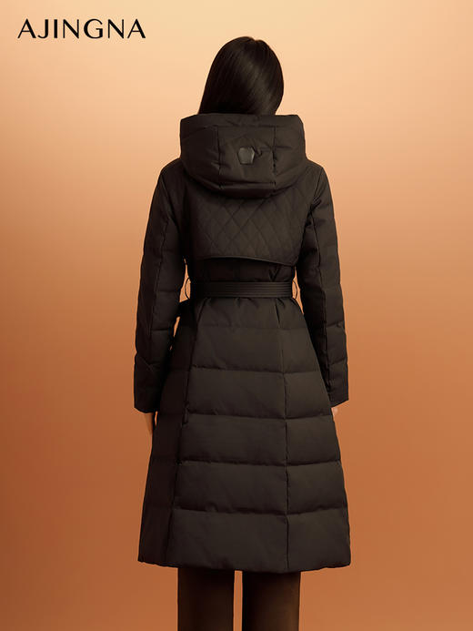 【商场同款】阿菁娜2024冬季新款简约长款收腰羽绒服A29D216013 商品图3