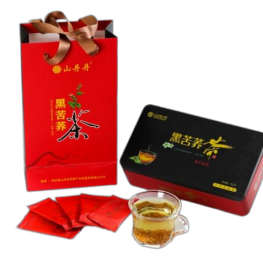 陕西定边手工黑苦荞茶盒装450g