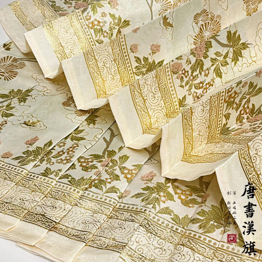 【千里江山·松间】新中式国风套装米白色织金妆花金松国风马面裙/衬衫 商品图5