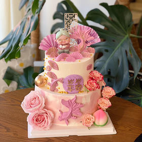 双层祝寿女士蛋糕