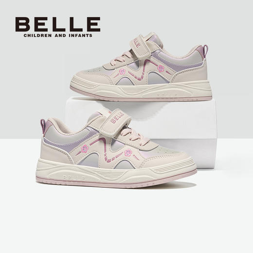 百丽2025童鞋上新💖【BELLE百丽中大童新款板鞋合集】轻盈舒适，步履轻盈，上学/出游的时尚好物🎉稳定后跟系统，360°全方位包裹，蹦蹦跳跳稳定不摔跤 商品图2