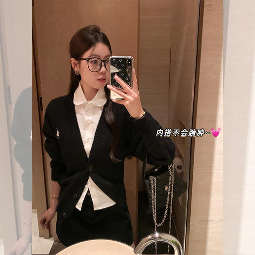 <曾小咸推荐>设计感米白色百搭长袖短款衬衫 商品图3