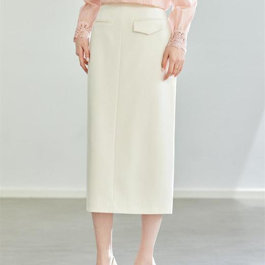全新升级【铂金会员146/天猫189/差价43】(13243) 洛诗琳气质优雅半身裙2025春季新款高腰通勤开叉显瘦半裙13243 商品图4
