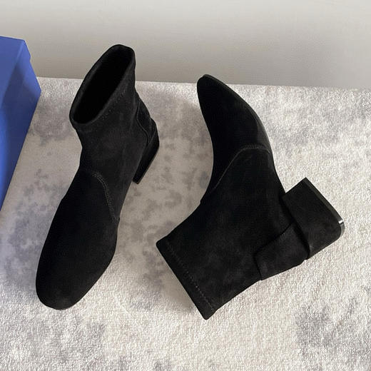 1028-5亏清换工钱 24升级版 SW弹力袜靴 弹力羊猄 大方跟短靴踝靴 炒鸡好穿 商品图4