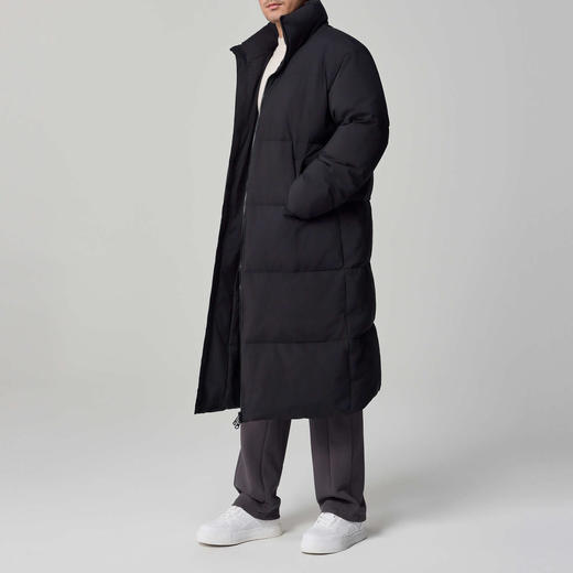 墨麦客男装纯色中长款立领羽绒服男士2024冬季新款鸭绒加厚外套男 商品图2