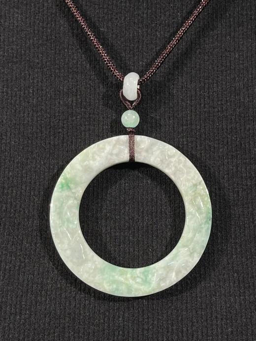 白底青翡翠雕螭龙纹吊坠环，顺丰包邮 商品图10