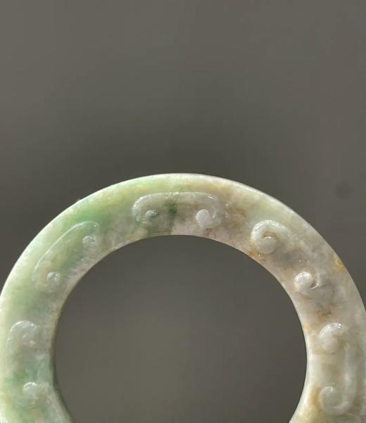 白底青翡翠雕螭龙纹吊坠环，顺丰包邮 商品图11