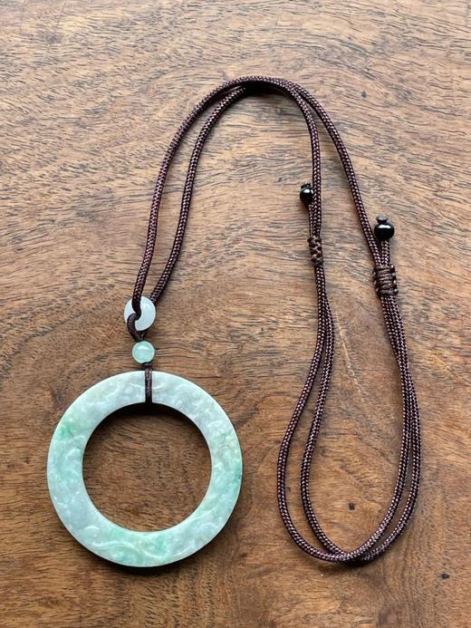 白底青翡翠雕螭龙纹吊坠环，顺丰包邮 商品图13