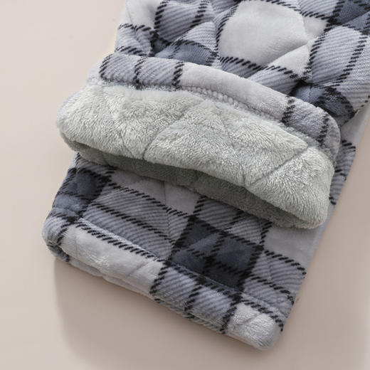 芬腾睡衣男冬季三层夹棉加厚加绒保暖男士青年冬天棉袄家居服套装 商品图4