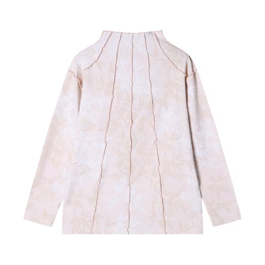 T1841秋季新款时尚个性扎染提花立领套头长袖T恤休闲百搭中式上衣 商品图2