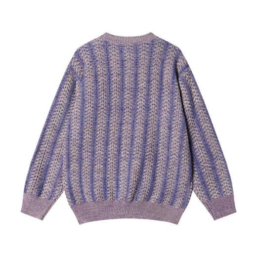 秋冬季新款时尚个性复古混色圆领毛衣慵懒宽松套头针织衫情侣 商品图5