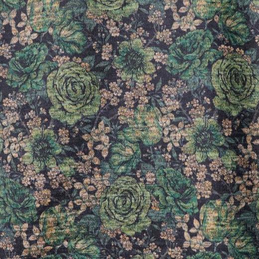 T2096秋冬季新款时尚个性美式绿色玫瑰半高领长袖T恤百搭情侣套头上衣 商品图3