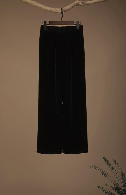 真丝丝绒阔腿裤 商品图0