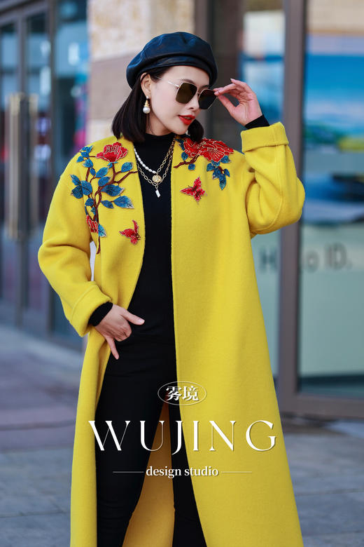 【新年战袍】花开富贵高级定制重手工贵妇级羊绒大衣 4202086 商品图0