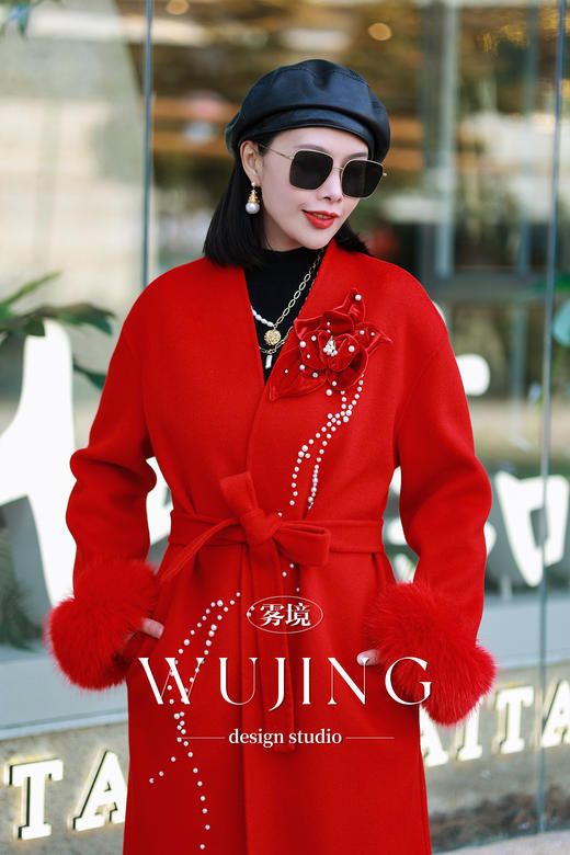 【新年战袍】玫瑰人生高级定制重手工贵妇级羊绒大衣 4202085 商品图4