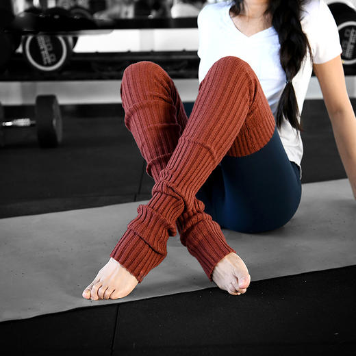 哈瓦塔（过膝）抽条毛线保暖护腿踩脚瑜伽袜套 商品图2