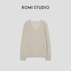 ROMI STUDIO“温暖自在”100山羊绒软糯肤感V领套头毛衫RW24WS01160