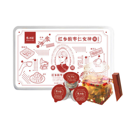 陈力新 红参酸枣仁女神茶女生熬夜独立小罐养生茶玫瑰元气血茶气色茶450g 商品图4