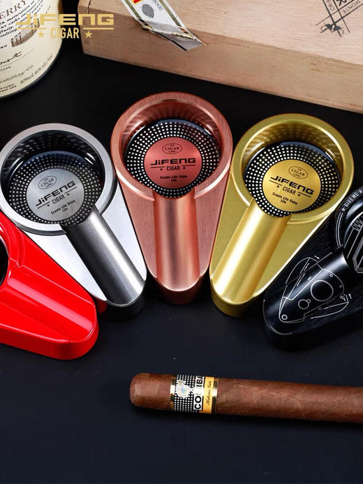 JIFENG季风金属时尚潮流个性小号随身旅行装便携式铝制雪茄烟灰缸 商品图1