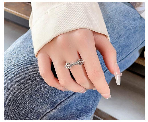 天语龙吟定制款纯银金刚杵戒指s9纯银男女金刚降魔杵金刚杵戒指 商品图3