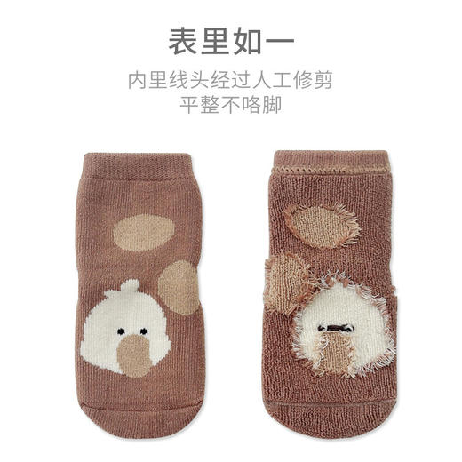 婴儿地板袜秋冬季室内防滑隔凉宝宝学步袜卡通男女童中筒棉袜A类 商品图3