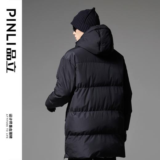 PINLI品立2024冬季新款男士宽松连帽长款棉衣外套上衣GD243305388 商品图3