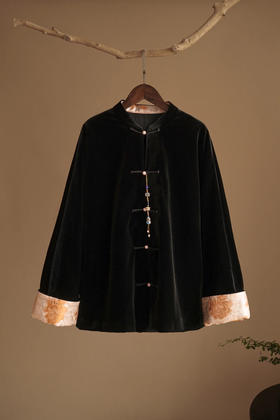 丝绒花团锦簇新云锦拼接棉袄