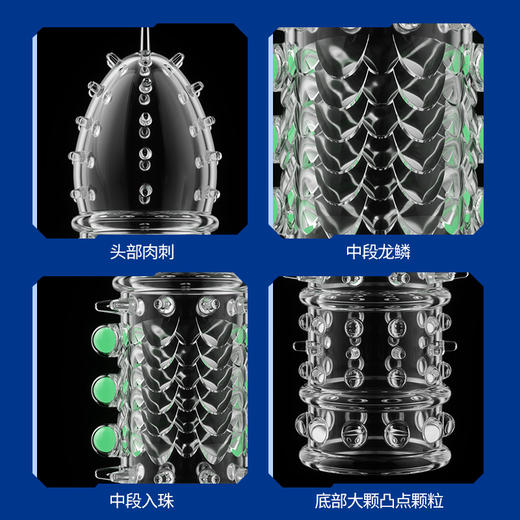 龙鳞战神狼牙套荧光款情趣套入珠刺激 商品图1