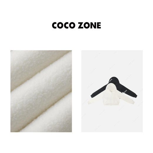 COCO ZONE冬季莱塞儿羊毛连帽绒毛感保暖拉链外套23C50079 商品图2