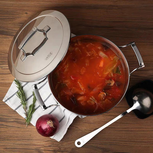 美国SAVEUR不锈钢汤锅煎炒锅单柄煲烹饪厨具家用锅具套装 商品图3