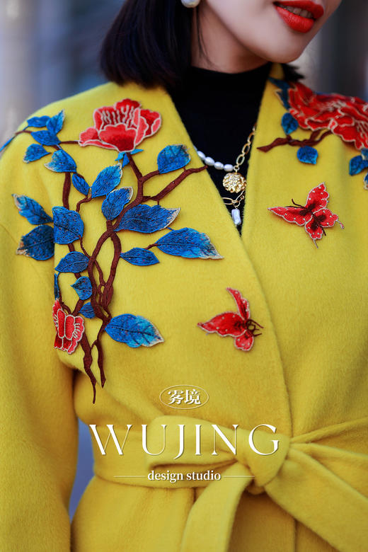 【新年战袍】花开富贵高级定制重手工贵妇级羊绒大衣 4202086 商品图7