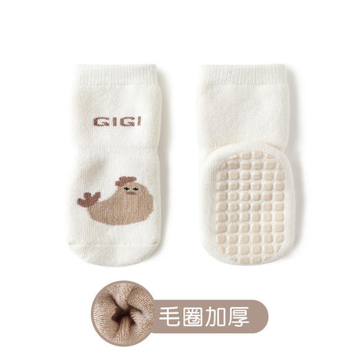 婴儿地板袜秋冬季室内防滑隔凉宝宝学步袜卡通男女童中筒棉袜A类 商品图9