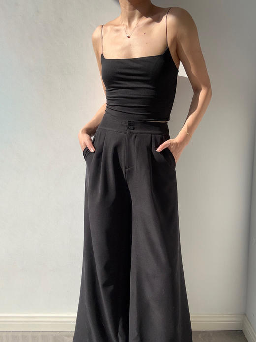 ranyepersonal｜pants 斜纹廓形黑色长裤  [ 黑TOUCH24TR01-1 ] 商品图5