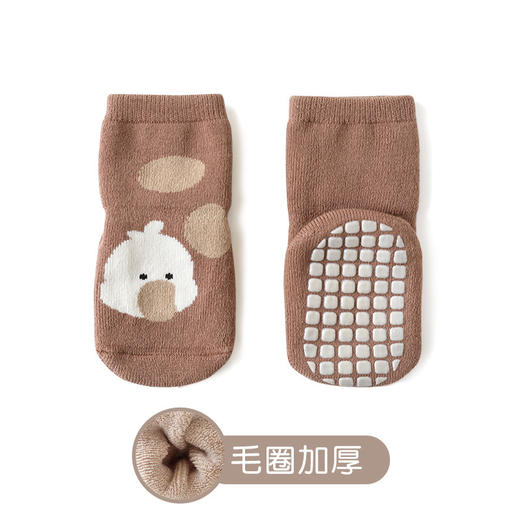 婴儿地板袜秋冬季室内防滑隔凉宝宝学步袜卡通男女童中筒棉袜A类 商品图6
