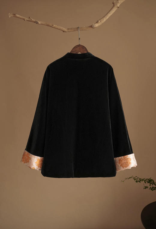 丝绒花团锦簇新云锦拼接棉袄 商品图2