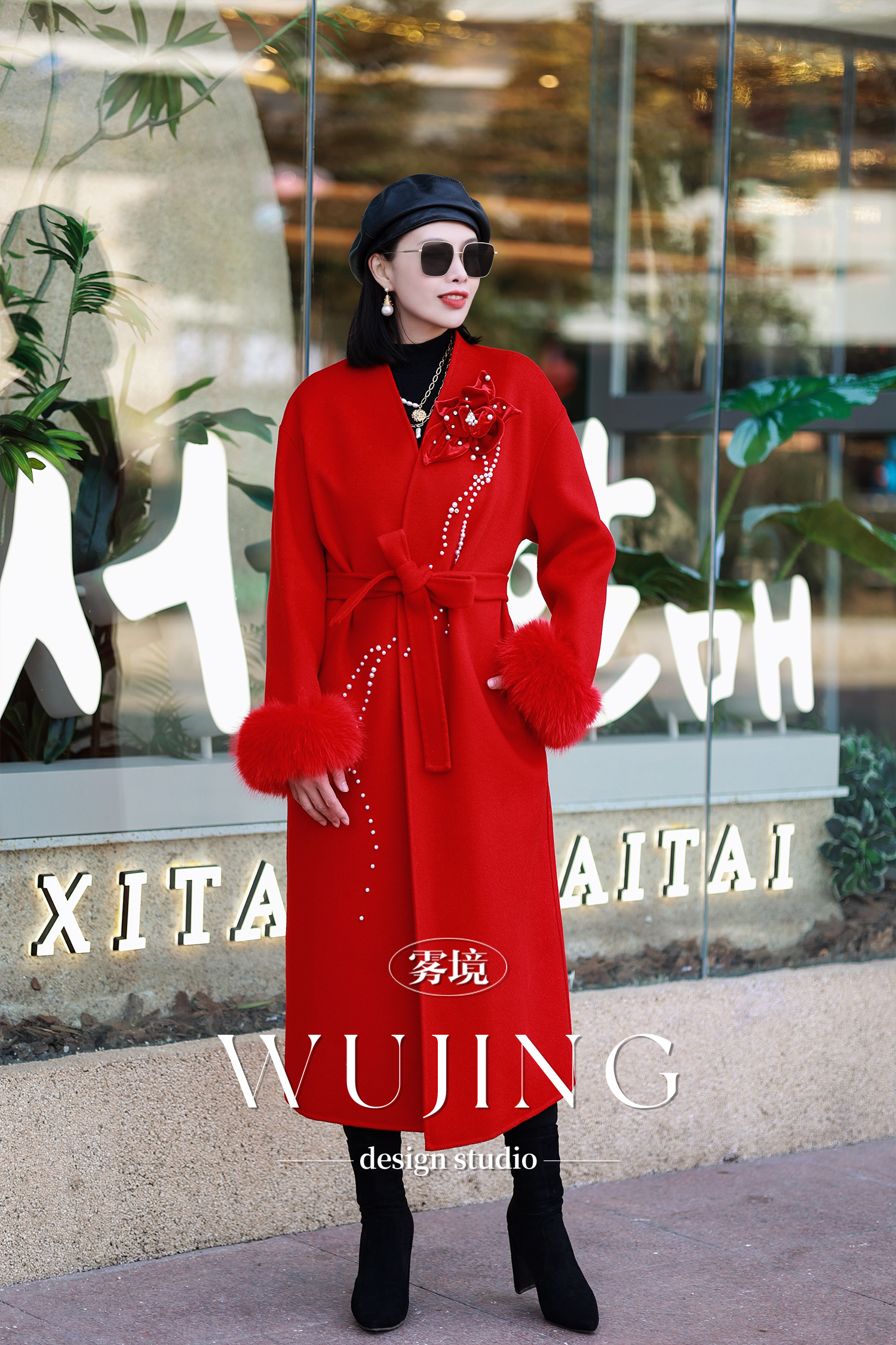 【新年战袍】玫瑰人生高级定制重手工贵妇级羊绒大衣 4202085