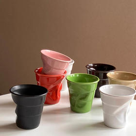 Revol 创意褶皱杯 多彩陶瓷手握浓缩咖啡杯/茶杯
