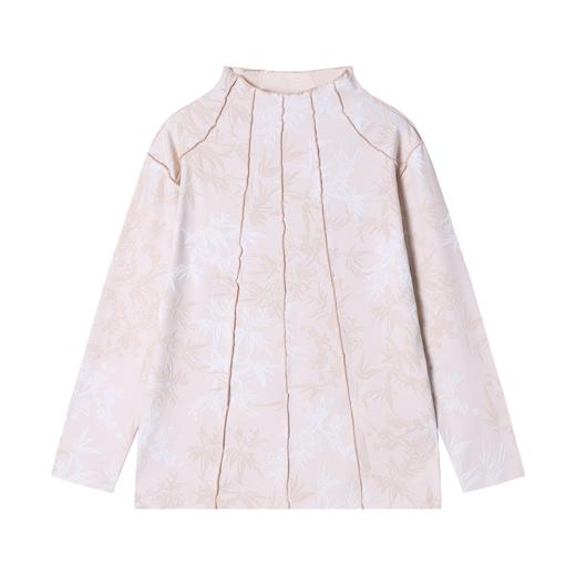 T1841秋季新款时尚个性扎染提花立领套头长袖T恤休闲百搭中式上衣 商品图1