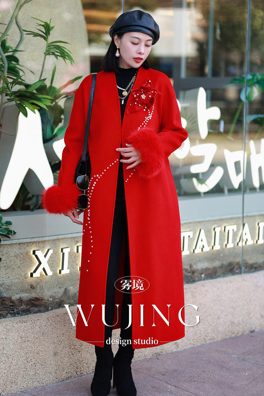 【新年战袍】玫瑰人生高级定制重手工贵妇级羊绒大衣 4202085 商品图5